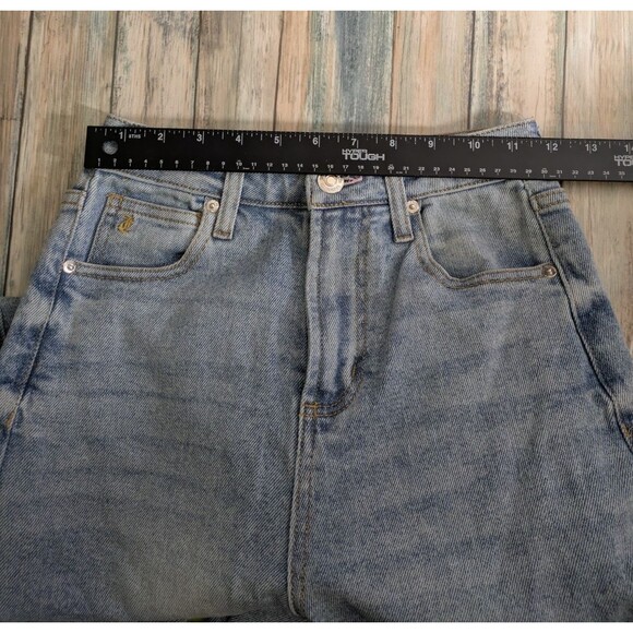 Juicy Couture Pink Logo Cargo Jeans Y2K Wide Leg Raw Hem Size 0/24 Lunita - Picture 6 of 10